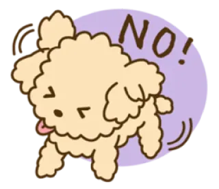 😣 NO! cão, não, desenho animado, proibido whatsapp sticker