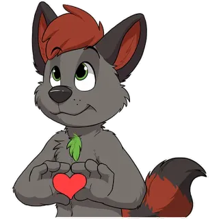 🥰 furry, cartoon, animal, heart, love, sticker telegram sticker