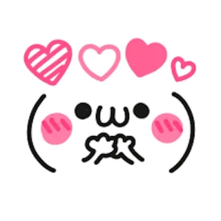 ☺️ kawaii, mignon, coeurs, amour, émoticône whatsapp sticker