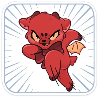 😈 duivel, demon, cartoon, sticker, dier, rood, schattig, fantasie telegram sticker