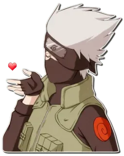 😘 Kakashi Hatake Naruto anime, naruto, kakashi, hatake, ninja, blowing kiss, heart, cartoon telegram sticker