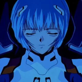 📓 Rei Ayanami Neon Genesis Evangelion Anime, Rei Ayanami, Evangelion, Charakter, blaue Haare, Manga, Science Fiction whatsapp sticker