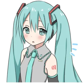 👀 Hatsune Miku Anime, Mädchen, Niedlich, Cartoon, Vocaloid, Miku telegram sticker