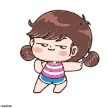 💃 만화, 소녀, 귀여운, 포즈, 장난기 있는, 애니메이션 telegram sticker