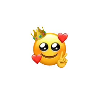 ❤️ emoji, crown, hearts, peace sign, cute, kawaii telegram sticker