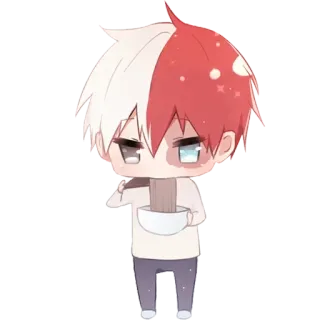 🍜 Shoto Todoroki My Hero Academia Anime, Postać, Chibi, Shoto Todoroki, My Hero Academia, Manga telegram sticker