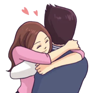 ☺️ knuffel, liefde, koppel, genegenheid, romantiek, relatie telegram sticker
