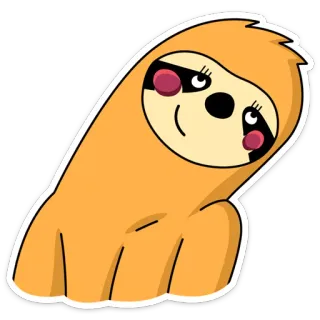 ☺️ preguiça, animal, fofo, desenho animado, kawaii, adorável whatsapp sticker