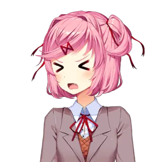 😣 Natsuki Doki Doki Literature Club Anime, Mädchen, Süß, Manga, Tsundere telegram sticker