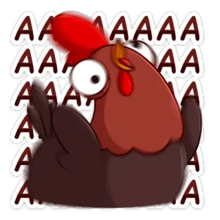 😱 AAAAAAAAAAAA chicken, bird, animal, cartoon, funny telegram sticker