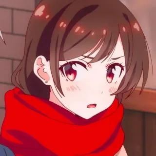 🧣 Chizuru Ichinose Rent-A-Girlfriend Anime, Chizuru Ichinose, Rent-A-Girlfriend, Carina, Sciarpa, Ragazza, Manga telegram sticker