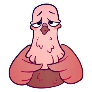 👉 pássaro, pombo, desenho animado, animal, fofo, triste telegram sticker