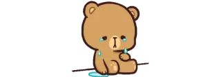 😭 หมี, การ์ตูน, ร้องไห้, เศร้า, อารมณ์ telegram sticker