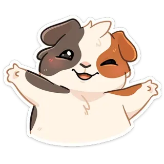 😉 モルモット, 動物, ペット, かわいい, 漫画, ステッカー, げっ歯類 telegram sticker