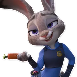 😎 Judy Hopps Zootopia lapin, police, zootopie, dessin animé, cartoon whatsapp sticker