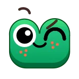 😉 żaba, zielony, emoji, słodki, kreskówka, naklejka telegram sticker