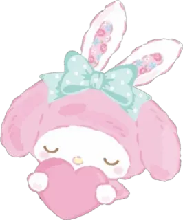 💝 My Melody sanrio, my melody, hase, herz, süß, kawaii telegram sticker