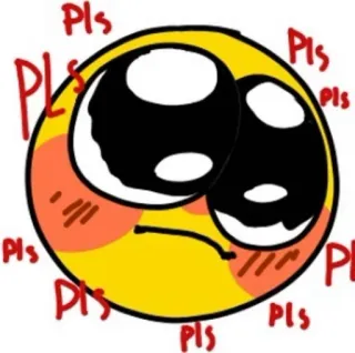 😍 Pls supplicare, implorare, emoji, carino, richiesta telegram sticker