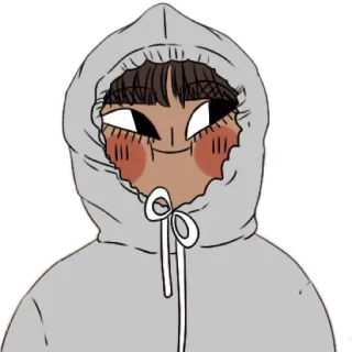🙃 cartoon, hoodie, anime, person, character, drawing telegram sticker