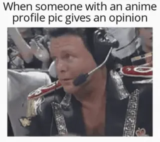 😂 When someone with an anime profile pic gives an opinion 动漫, 观点, 表情包, 反应, 搞笑 telegram sticker