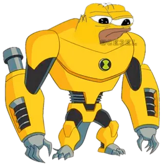 🐸 @GE3EL pepe, ben 10, robot, cartoon, meme, hybrid telegram sticker