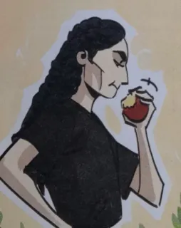 🍎 pomme, personnage, illustration, art, manger, morsure, personne whatsapp sticker