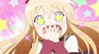 🤩 anime, excited, stars, cute, girl, cartoon telegram sticker