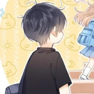👌 Anime, Ragazzo, Ragazza, Scuola, Cartone animato, Zaino telegram sticker