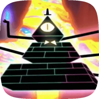 👁 Bill Cipher Gravity Falls Bill Cipher, Gravity Falls, triángulo, ojo, fantasía, dibujos animados, personaje whatsapp sticker