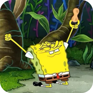 🥳 Spongebob spongebob, peanut, cartoon, happy telegram sticker