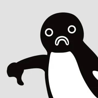 👎 pingouin, dessin animé, triste, n'aime pas, animal telegram sticker