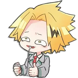🤤 Denki Kaminari My Hero Academia anime, manga, chibi, denki kaminari, my hero academia, thumbs up telegram sticker