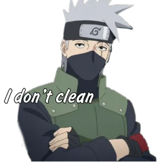 🌟 Kakashi Hatake Naruto I don't clean Kakashi, Naruto, anime, I don't clean, sticker, character telegram sticker