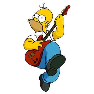 🎵 Homer Simpson The Simpsons Cartoon, Homer Simpson, Gitarre, Rock'n'Roll, Musik telegram sticker