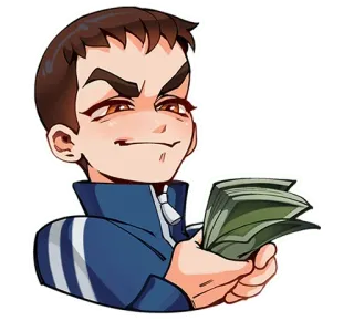 🤑 uang, tunai, kekayaan, bisnis, kartun, kesuksesan, keuangan whatsapp sticker