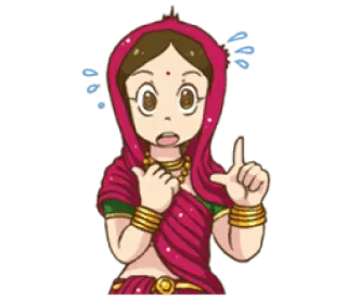 ❤️ mulher, indiana, sári, preocupada, nervosa, suor telegram sticker