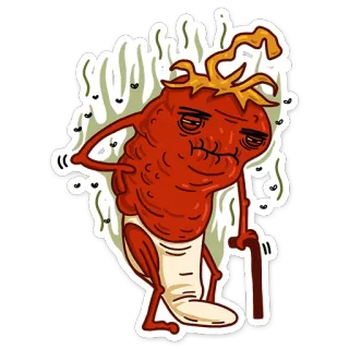 🤢 pomidor, kreskówka, stary, śmieszne, warzywo, postać telegram sticker