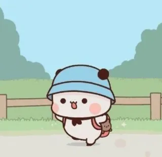 🎒 carino, cartone animato, animale, panda, viaggio telegram sticker