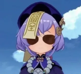 😎 Qiqi Genshin Impact Anime, Qiqi, Genshin Impact, Video game, Óculos de sol, Engraçado whatsapp sticker