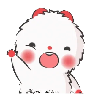 👋 @Mycute_stickers 卡通, 可爱, 贴纸, 白色, 毛茸茸, 怪物 telegram sticker