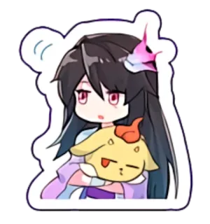 😮 Anime, Chibi, Słodkie, Kreskówka, Maskotka telegram sticker