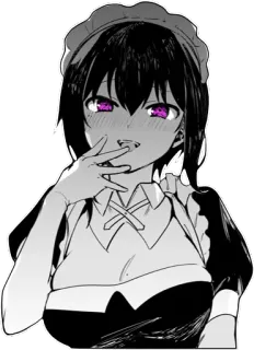 😛 Anime, Maid, Manga, Lucu, Gadis telegram sticker