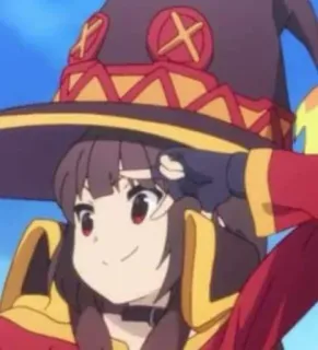 🙂 Megumin Konosuba anime, magic, witch, konosuba, cute telegram sticker