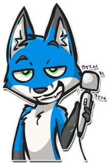 😏 BZZZT สุนัขจิ้งจอก, การ์ตูน, สัตว์, มานุษยรูปนิยม whatsapp sticker