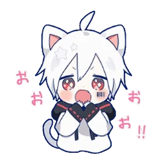 😨 おお!!! Anime, Kawaii, Mèo, Dễ thương, Hình dán, Nhật Bản whatsapp sticker