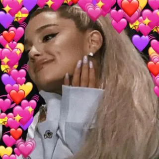 🥰 Ariana Grande ariana grande, gwiazda pop, piosenkarka, serca, słodkie, kobieta telegram sticker