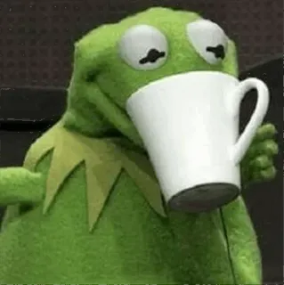 👀 Kermit Kermit la Rana, Meme, Tè, Bere, Burattino, Muppet, Caffè telegram sticker