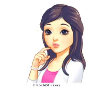 🙄 naklejka, kobieta, dziewczyna, kreskówka, ilustracja, osoba telegram sticker