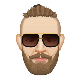 😎 homme, visage, emoji, barbe, lunettes de soleil, portrait telegram sticker