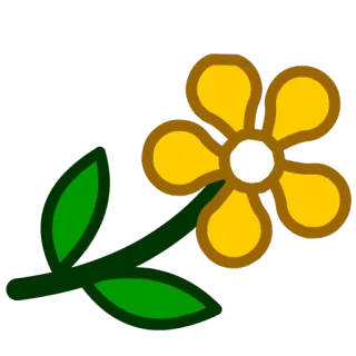 🌼 fleur, nature, jaune, feuilles, plante telegram sticker